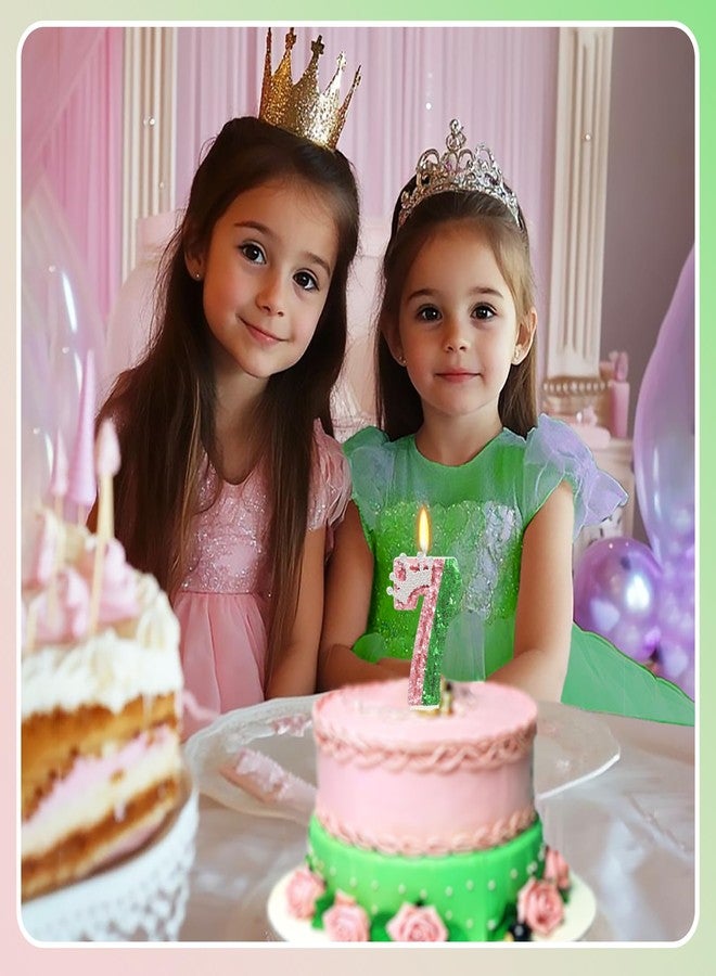 ElekFX Pink and Green Birthday Number Candle, Wicked Birthday Number Candle, Cake Topper Decoration for Birthday Party Decorations (Number 7) - Image 4